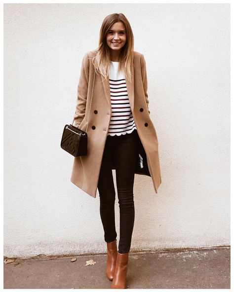 Fall outfit Camel Coat Outfit, Outfit Jeans, Fall Outfits For Work, Coat Outfits, Casual Winter Outfits, 가을 패션, Looks Style, Mode Inspiration, Business Outfits