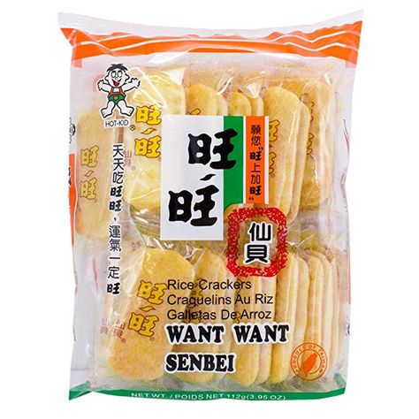 Want-Want Senbei Rice Crackers 92g(3.28oz): Amazon.com: Grocery & Gourmet Food Caramel Rice Cakes, Japanese Rice Crackers, Crispy Pancakes, Tasty Sweets, Rice Cracker, Rice Snacks, Cheesy Chicken Broccoli, Tiny Room, Rice Crackers