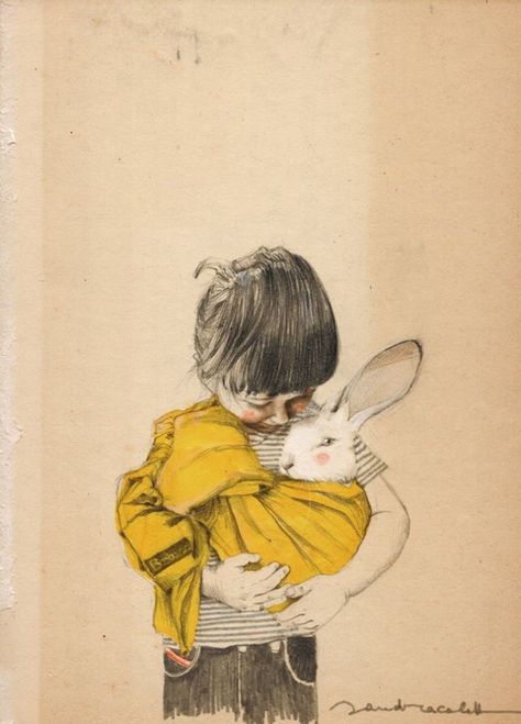 Portrait Au Crayon, 동화 삽화, Boy Illustration, Bunny Art, Free Illustration, Art Et Illustration, Watercolour Art, Pencil Portrait, A Bunny