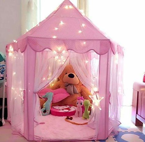 Princess Tent Pink Princess Castle, Princess Tent, Kids Indoor Playhouse, Girls Bedroom Paint, Pink Tent, Girls Playhouse, Build A Playhouse, Kids Play Tent