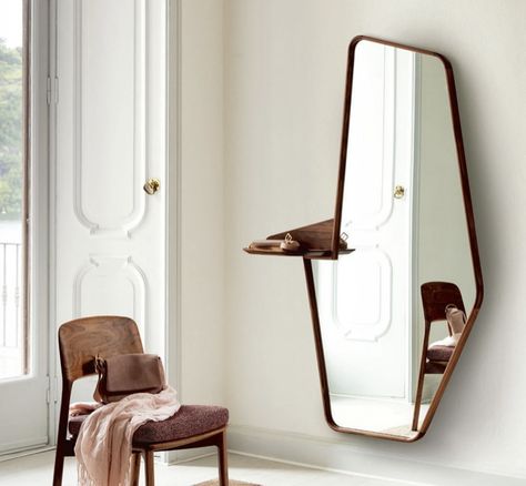 Asymmetrical Mirror, Irregular Mirror, 3 Mirror, Wall Mirror With Shelf, Mirror With Shelf, Dressing Mirror, Smart Furniture, Standing Mirror, Modern Mirror