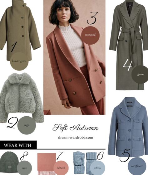 Cool Toned Autumn Outfits, Dark Autumn Neutral Outfits, Soft Autumn Vs Dark Autumn, Autumn Mute Fashion, Soft Autumn Office Outfits, Soft Autumn Black Women, Soft Autumn Shoes, Soft Autumn Winter Outfits, Autumn Mute Outfit