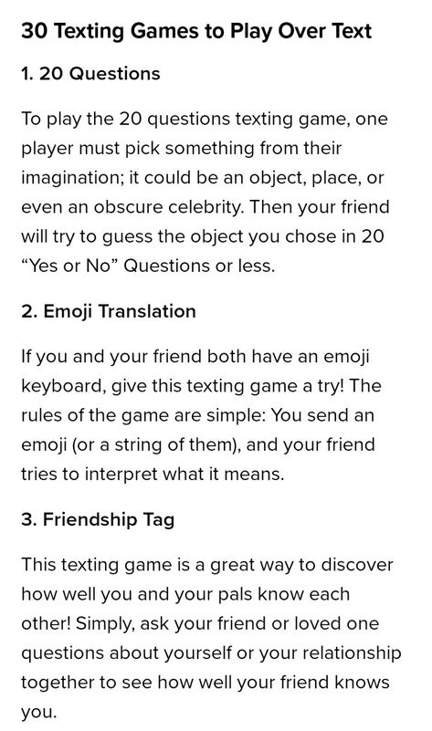 Texting Games To Play, Emoji Keyboard, Yes Or No Questions, 20 Questions, Games To Play, Texts