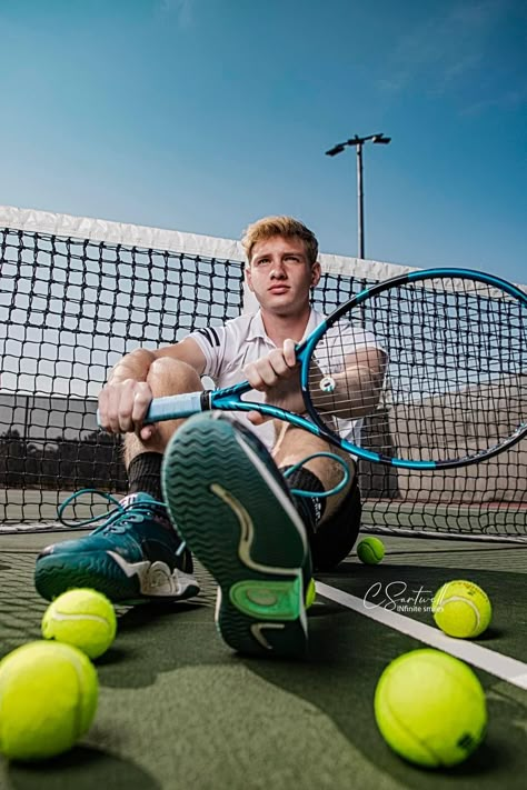 Tennis Men Photoshoot, Male Tennis Photoshoot, Tennis Photography Action, Tennis Photography Men, Tennis Profile Picture, Boys Tennis Senior Pictures, Guy Tennis Senior Pictures, Tennis Portrait Photography, Tennis Picture Ideas