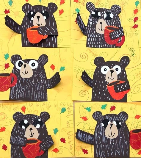 Fall Craft Ideas Elementary, Autumn Art Lessons Elementary, Drawing Forest Animals, Fall Art Bulletin Board Ideas, Autumn Animals Crafts, Autumn Preschool Crafts, Kindergarten Thanksgiving Art, Autumn Art For Kids, Kindergarten Fall Art