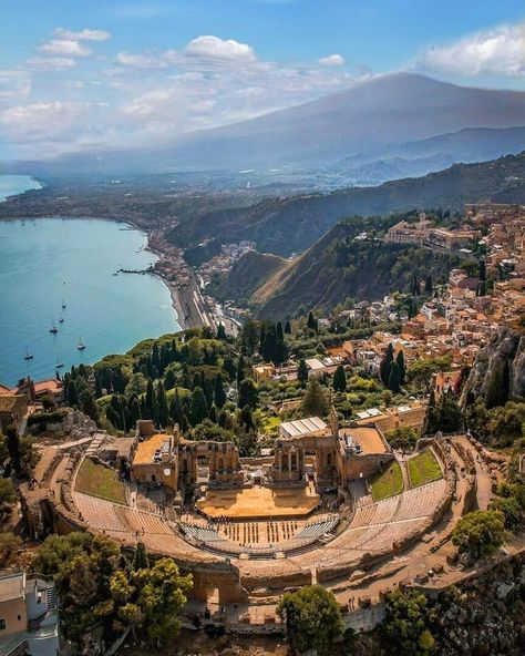 Taormina Sicily Italy, Taormina Italy, Ancient Greek Theatre, Greek Theatre, Taormina Sicily, Palermo Italy, Palermo Sicily, Italy Summer, Italy Aesthetic