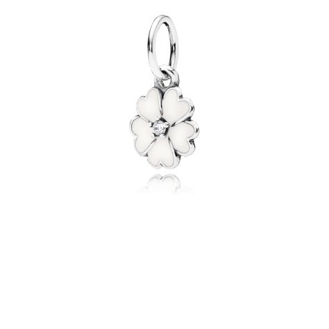 PANDORA | White Primrose Flower Pendant Pandora Flower, Pandora White, Pandora Necklace, Charms Pandora, Pandora Beads, Bracelet Pandora, Chain Fashion, Pandora Bracelets, Pandora Bracelet