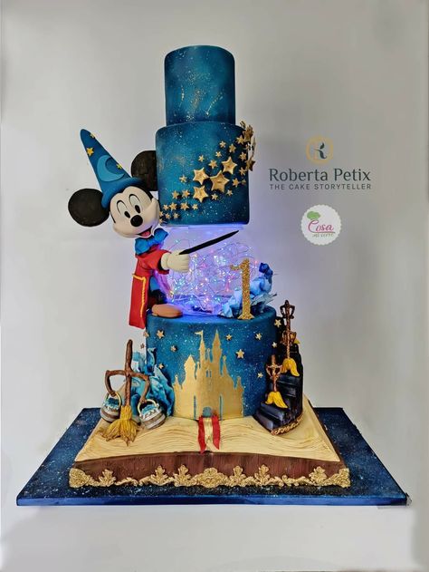 Fantasia Movie, Sorcerer Apprentice, Disney Themed Cakes, Cake Designs For Boy, Mickey Cake, Cake Designs For Kids, Mickey First Birthday, Disney Cake, Cake Wallpaper