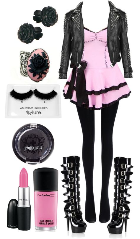 "Black & Pink" by misssookielemort on Polyvore minus the Mac makeup because they test on animals Pink And Black Fashion, Black Pink Outfit, Goth Valentines Day, Goth Valentines, Valentines Day Outfit Ideas, Cute Emo Outfits, Valentines Day Outfits, Pastel Goth Outfits, Day Outfit Ideas