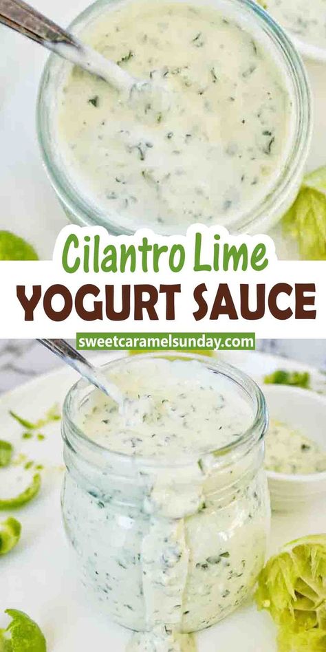 Cilantro Lime Greek Yogurt Sauce, Greek Yogurt Cilantro Lime Dressing, Cilantro Lime Crema Greek Yogurt, Greek Yogurt Enchilada Sauce, Yogurt Lime Dressing, Greek Yogurt Sauce For Fish, Greek Yogurt Lime Crema, Lime Crema Recipe Greek Yogurt, Mexican Greek Yogurt Sauce