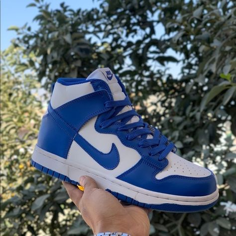 Royal Blue Nike Dunk High.Unisex.brand new.size 6 , 7 ,9.5 and size 10 available Royal Blue Nike Shoes, Dark Blue Nike Shoes, Royal Blue Nike, Blue Nike Shoes, High Top Nike, Era Outfits, Blue High Tops, Dior Top, Custom Nike Shoes