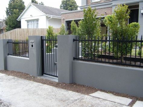 House Fences And Gates, Modern Gates, Coffee House Design, Fence Wall Design, Fence And Gate, Fence Gate Design, House Fence, Modern Gate, Aluminium Gates