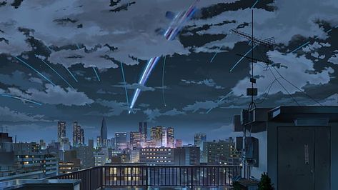 Anime Night Sky, Your Name Background, Night Sky City, Anime Night, Your Name Wallpaper, Iphone Wallpaper Texture, Next Wallpaper, Background Desktop, Sky City