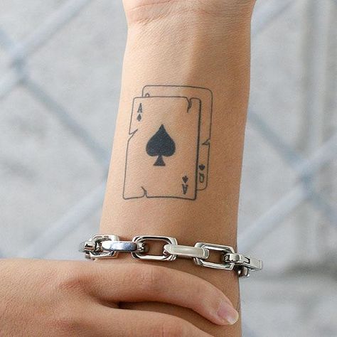 Poker Tattoo, Ace Of Spades Tattoo, Playing Card Tattoos, Spade Tattoo, Ace Tattoo, 2 Tattoo, Card Tattoo Designs, Inkbox Tattoo, Gaming Tattoo