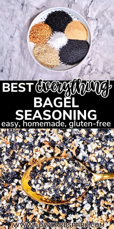 Learn how to make your own budget-friendly and delicious Everything Bagel Seasoning at home that tastes like the beloved Trader Joe's blend. This simple recipe combines sesame seeds, garlic, onion, poppy seeds, and flaky salt to enhance the flavor of your favorite breakfasts and midnight snack recipes. Herb Blends, Diy Everything, Everything Bagel Seasoning, Homemade Spice Mix, Better Diet, Bagel Seasoning, Midnight Snack, Flaky Salt, Homemade Spices