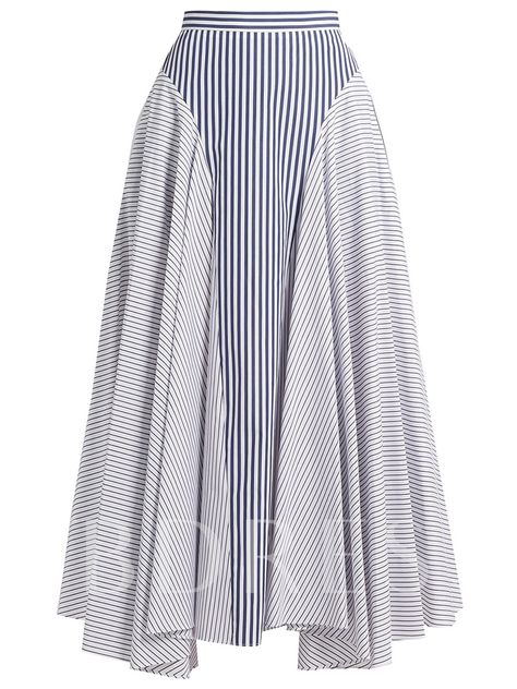 Asymmetrical Hit Color Stripe Patchwork Women's Skirt Patchwork Skirts, Pola Rok, Asymmetric Skirt, Adam Lippes, Rock Outfit, Skirts Women, Stylish Skirts, Fashion Elegant, Asymmetrical Skirt