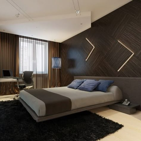 Flying Bed, Modern Wall Paneling, Modern Bedroom Interior, Minimalist Bedroom, Simple Living, Luxurious Bedrooms, Interior Walls, Interior Design Bedroom, Bed Design