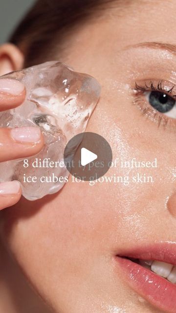 Alora | Skincare & Beauty Content on Instagram: "8 different types of infused ice cubes for glowing skin 🧊✨  1. Turmeric Ice Cubes: Ingredients: Turmeric powder, water Method: Mix and freeze. - How to Use: Massage over clean skin 2-3 times weekly.  2. Aloe Vera Ice Cubes: Ingredients: Fresh aloe vera gel, water Method: Blend and freeze. - How to Use: Glide over face daily for hydration and soothing.  3. Green Tea Ice Cubes: - Ingredients: Brewed green tea (cooled), water - Method: Brew, cool, and freeze. - How to Use: Rub on skin 2-3 times weekly for pore tightening.  4. Rosewater Ice Cubes Ingredients: Rosewater Method: Freeze. - How to Use: Massage daily for toning and refreshment.  5. Cucumber Ice Cubes: Ingredients: Cucumber juice or blended cucumber, water - Method: Blend and freeze. Turmeric Ice Cubes For Face, Aloe Vera Ice Cubes For Face, Ice Cubes For Face Skin Care, Turmeric Ice Cubes, Aloe Vera Ice Cubes, Cucumber Ice Cubes, Tea Ice Cubes, Infused Ice Cubes, Types Of Ice