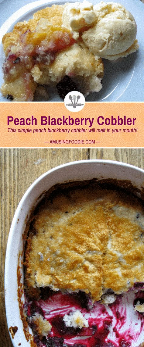 Blackberry Peach Cobbler, Peach Cobbler Cheesecake Recipe, Good Peach Cobbler Recipe, Peach Cobbler Dump Cake, Southern Peach Cobbler, Easy Peach Cobbler Recipe, Cobbler Easy, Blackberry Recipes, Berry Cobbler