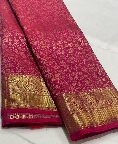 “Radiate elegance and tradition on your special day with our exquisite pure Kanchi bridal silk sarees! Intricately woven with love and care, these masterpieces showcase the finest quality of silk and craftsmanship. Perfect for the modern bride who desires a timeless and sophisticated look. Whatsapp +91-9994949433 #KanchiBridalSilk #PureSilkSaree #BridalWear #WeddingSaree #SouthIndianBride #TraditionalElegance #BridalFashion #SareeLove #SilkSaree #BrideToBe #WeddingInspo #IndianWedding #Bri... Pattu Sarees Wedding, Golden Saree, Kanjivaram Sarees Silk, Bridal Lehenga Designs, Silk Saree Kanchipuram, Sarees Silk, Bridal Silk Saree, Wedding Saree Indian, Pure Silk Saree