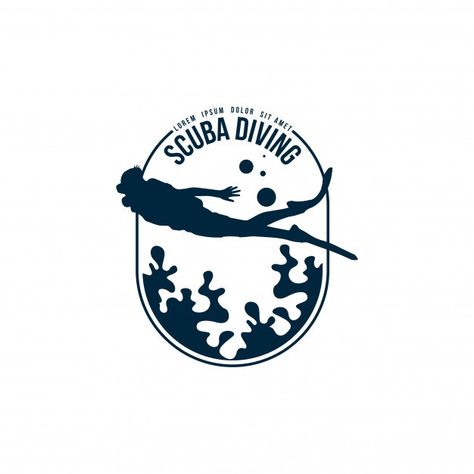 Scuba Diving Logo, Diving Logo, Line Sketch, Ghost Ship, Free Diving, Logo Project, Ad Logo, School Logo, Natural Logo