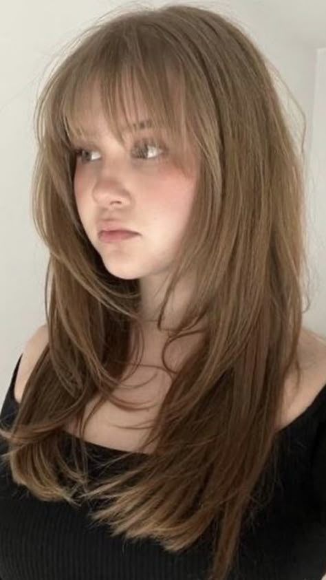 Hair Inspiration Long, Bangs With Medium Hair, Hairstyles For Layered Hair, Hair Stylies, Haircuts Straight Hair, Long Hair With Bangs, Dye My Hair, Cut My Hair, Hair Inspo Color