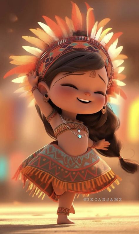 Maya Girl, Princess Kids, Face Book, Cute Cartoon Drawings, Baby Princess, Native American Art, Animated Characters, Cartoon Kids, Pocahontas