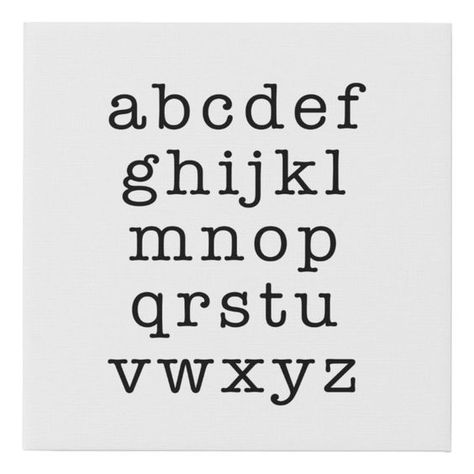 Alphabet Letters Minimalist Typewriter Typography Faux Canvas Print Canva Aesthetic Font, Typewriter Typography, Simple Modern Fonts, Fancy Fonts Alphabet, Cursive Fonts Alphabet, Modern Alphabet, Modern Fonts Free, Fonts Handwriting Alphabet, Retro Typewriter