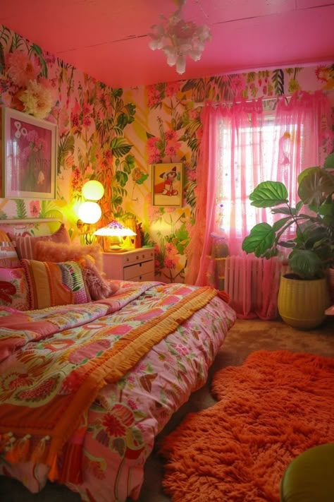 Girls Bedroom Decor Ideas, Bedroom On A Budget, Nail Board, Girls Bedroom Decor, Pink Room Decor, Purple Rainbow, Room Redesign, Casa Vintage, Eclectic Bedroom