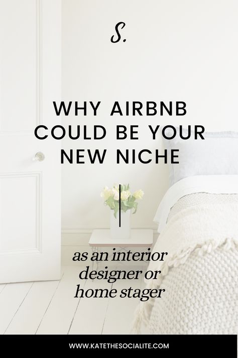 Have you been looking for a way to take your interior design or home staging business to the next level? Most of us are familiar with Airbnb, the revolutionary hospitality platform that allows homeowners and property managers the opportunity to rent out spaces to short-term guests and make nearly a completely passive income doing it. Today on The Kate Show, I'm sharing how you can leverage the hospitality revolution to the benefit of your home industry business... Interior Design For Airbnb, Home Staging Business, Lucrative Business Ideas, Interior Design Basics, Airbnb Design, Interior Design Guide, Design Basics, New Interior Design, Interior Design Business