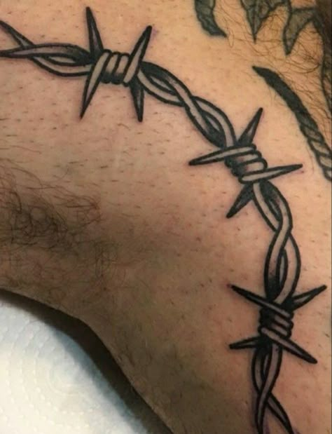 Barbwire Tattoo, Barbed Wire Tattoo, Wire Tattoo, Barbed Wire Tattoos, Chain Tattoo, Tattoo Filler, Sharpie Tattoos, Tattoo Meanings, Knee Tattoo