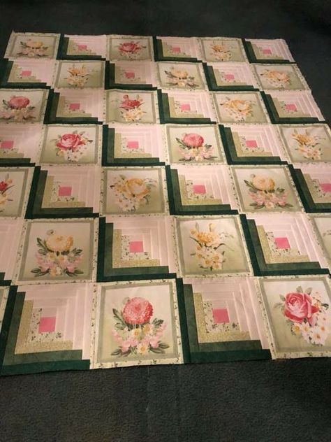 Panel Quilt Patterns, Log Cabin Designs, Log Cabin Quilt Pattern, Log Cabin Quilt Blocks, Quilting Designs Patterns, Quilt Square Patterns, Flower Quilts, Scrap Quilt Patterns, Log Cabin Quilts