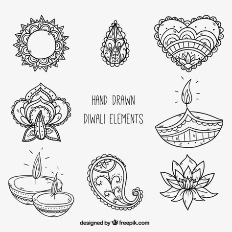 Diwali Diwali For Kids, Diwali Drawing, Diwali Design, Diwali Cards, Baby Animal Drawings, Diwali Decoration, Lemon Patterns, Bee Cards, Vector Sketch