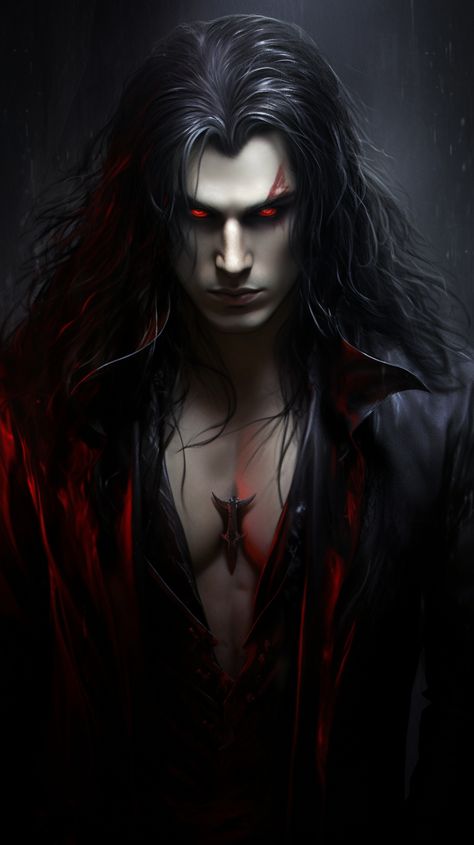 Brooding vampire created with AI by Amanda Church Vampire Thrall Art, Vampire Hd Wallpaper, Vampire God Art, Real Vampires Pictures, Long Black Hair Vampire Male, Scary Vampire Art, Vampire King Aesthetic, Vampire King Art, Pictures Of Vampires