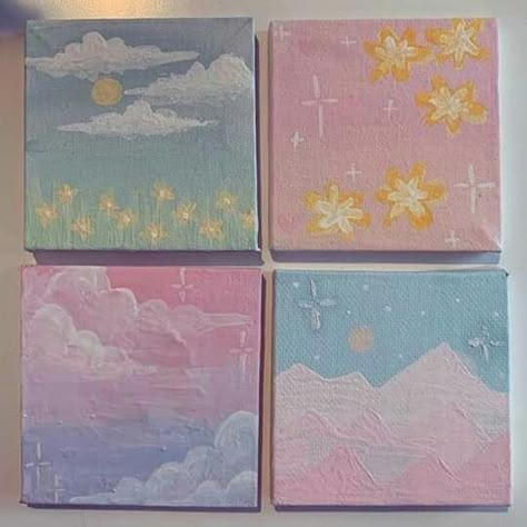 Tiny Paintings, Cheap Canvas, Small Canvas Paintings, Simple Canvas Paintings, Easy Canvas, Cute Canvas Paintings, Easy Canvas Art, Canvas Drawings, Canvas Painting Designs