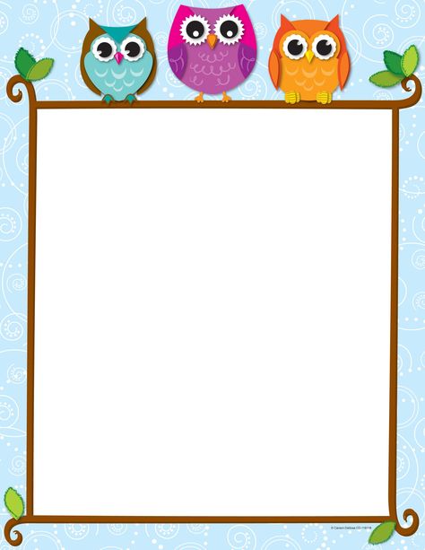 +Owl+Border+Paper Printable Border, Owl Theme Classroom, Owl Classroom, Border Templates, School Frame, Teachers Aide, Owl Theme, Computer Paper, Colorful Owls