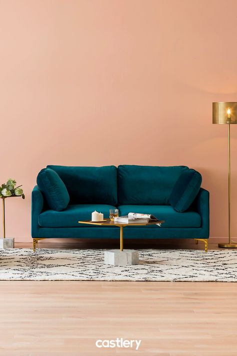 Our Adams Collection in deep teal is the perfect blend of modern and luxe. The all-time favourite Adams collection strikes a perfect balance between elegant aesthetics and ultra comfort. Now, you can snuggle up in class and comfort. Click on the link to see more of it. Teal Sofa Styling, Deep Teal Couch, Teal Couch Aesthetic, Large Teal Sofa, Style Twists, Teal Sofa Living Room, Teal Blue Corner Sofa, Torqouise Sofa, Swyft Sofa Teal