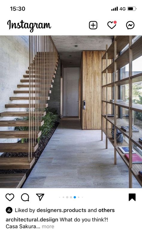 Sakura House, Travertine Floors, Home Stairs Design, Exposed Concrete, Interior Stairs, Japanese Interior, House Stairs, Staircase Design, Stairs Design