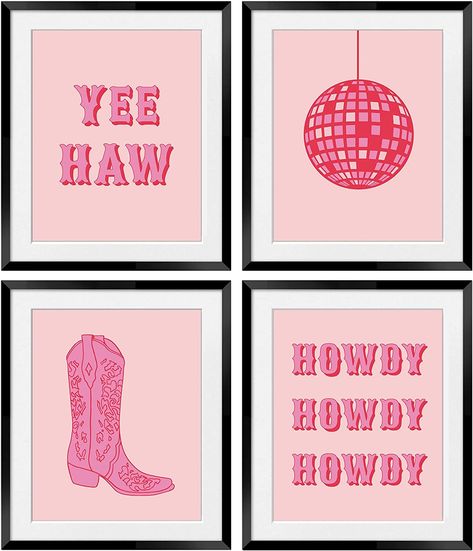 Pink Disco Room, Disco Cowgirl Room, Disco Room Decor, Skull Disco Ball, Preppy Decorations, Hot Pink Room Decor, Pink Cowgirl Birthday Party, Cowgirl Dorm Room, Pink Cowgirl Aesthetic