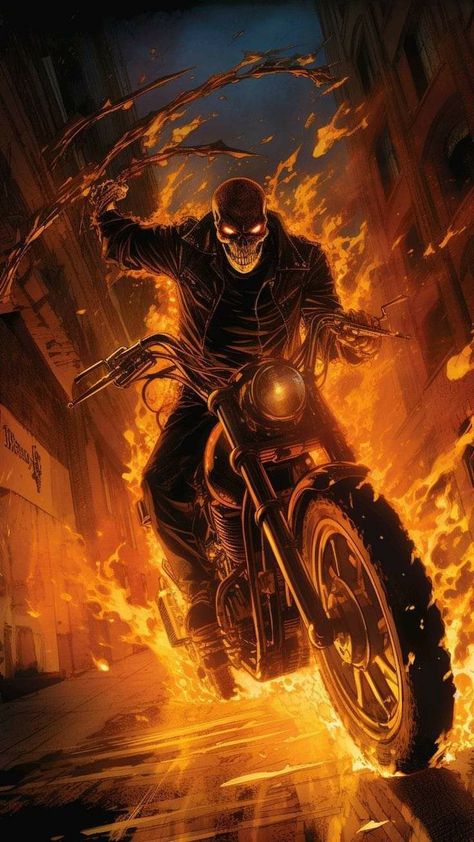 Ghost Rider Tattoo, Ghost Rider 2007, Marvel Comic Book Characters, Rider Wallpaper, Ghost Soldiers, Ghost Rider Wallpaper, Marvel Superheroes Art, Dark Fantasy Artwork, Biker Art