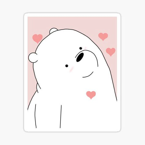 Ice Bear Sticker, Cute Ice Bear, Preppy Stickers, We Bare Bears Wallpapers, Bear Paintings, Bear Sticker, Ice Bear, Cute Laptop Stickers, Ice Bears