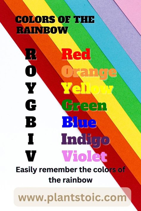 Simple way to remember the colors of the rainbow 😀 The Colors Of The Rainbow, Hydroponic Plants, Colors Of The Rainbow, Hydroponics, The Rainbow, Orange Yellow, Simple Way, Rainbow Colors, Violet