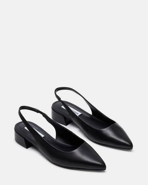 5 Affordable Items Seen on Celebrities | Who What Wear 2023 Shoes, Black Pointed Toe Flats, Shoes Wishlist, Steve Madden Flats, Simple Outfit Ideas, Steve Madden Store, Outfits Simple, Black Leather Flats, Slingback Flats