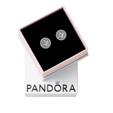 PRICES MAY VARY. Sparkling Double Halo Stud Earrings: These sparkling earrings are hand-finished in sterling silver and feature one big, raised central stone surrounded by two halos decorated with clear cubic zirconia Pandora Timeless Collection: A timeless, elegant, and versatile collection with sparkling stones as their centerpiece, for those you cherish and those that cherish you Features CZ: Cubic zirconia could be said to be the jewel in Pandora's crown, making up the majority of stones we Pandora Crown Earrings, Earrings Pandora, Crown Making, Sparkling Earrings, Pandora Earrings, Halo Stud Earrings, Halo Earrings, Halo Earrings Studs, Double Halo