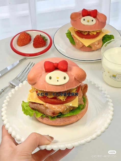 save = follow <3 Sanrio Food, Kawaii Foods, Kawaii Cooking, Cute Snacks, Japanese Snacks, Kawaii Food, Food Platters, Cafe Food, Pretty Food