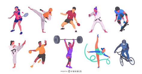 Sports Day Poster, Sports Illustrations Design, Artistic Gymnastics, Sport Illustration, Olympic Athletes, Olympic Sports, Sports Day, People Illustration, Flat Style