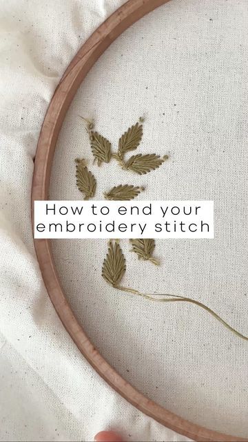 Nini • Embroidery Artist 🪡 on Instagram: "This is my favorite method of ending the stitches without a knot 🪡 Is this tutorial helpful? Then don't forget to like, save, and share this! 🤍" Tie Off Embroidery, End Knot, Embroidery Knot, Embroidery Borders, Embroidery Stitches Tutorial, Artist On Instagram, Silk Thread, Embroidery Stitches, Borders