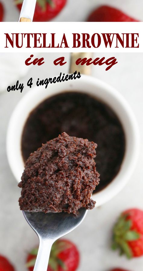 Single Serve Nutella Desserts, Microwave Nutella Brownie, Nutella Mug Cake Microwave No Egg, Eggless Nutella Mug Cake, Nutella Brownies In A Mug, Brownie In A Mug No Egg, Easy Nutella Mug Cake Microwave, Easy Nutella Desserts Microwave, Microwave Nutella Mug Cake