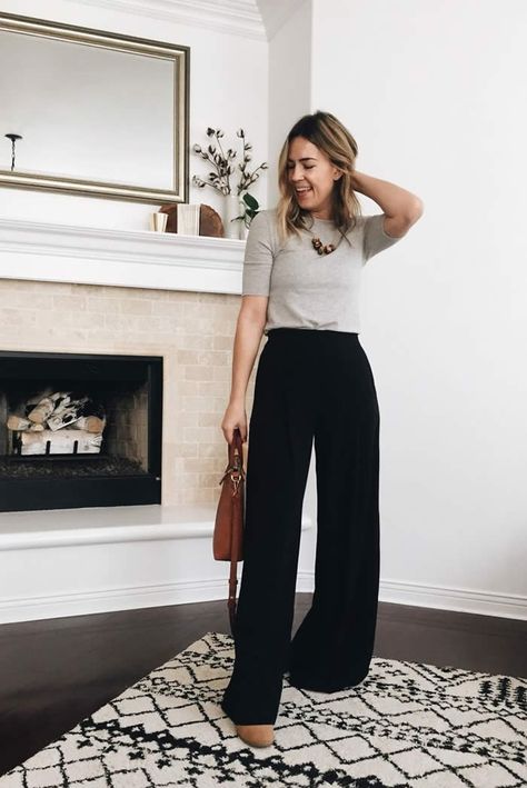 20 Stylish Summer Outfit Ideas with Wide Leg Pants - Designerz Central Black Wide Leg Trousers Outfit, Black Wide Leg Pants Outfit, Wide Leg Pant Outfit, Wide Pants Outfit, Wide Leg Trousers Outfit, Black Pants Outfit, Wide Leg Pants Outfit, Leg Pants Outfit, Trouser Outfit