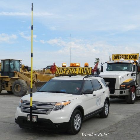 High Pole for the pilot car industry. Used for route survey, and escorting oversized truck loads. Stealth Van, Pilot Car, Commercial Pilot, Car Flags, Metal Pole, The Pilot, Black Wheels, Car And Driver, Big Trucks